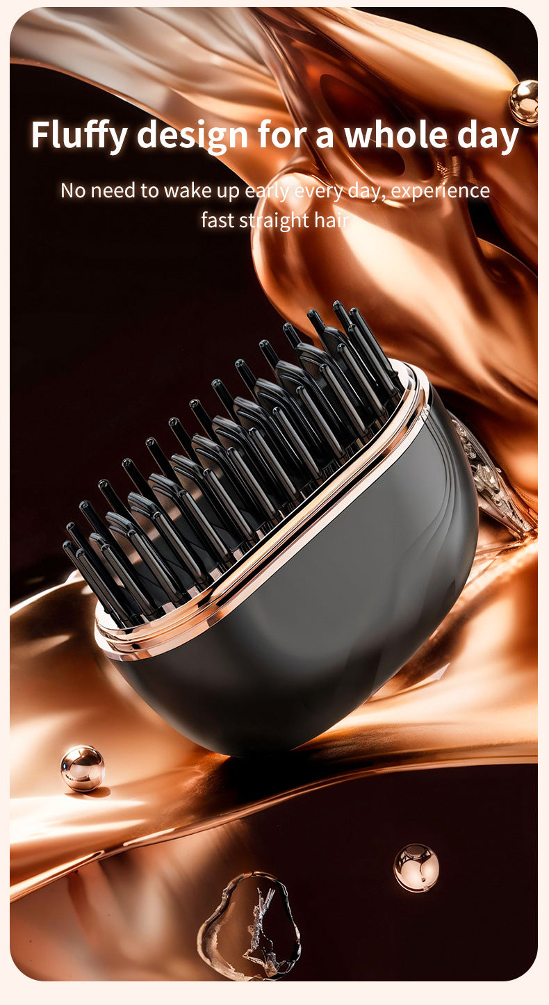 Mini Wireless Hair Straightening Comb – Portable Heated Styling Brush